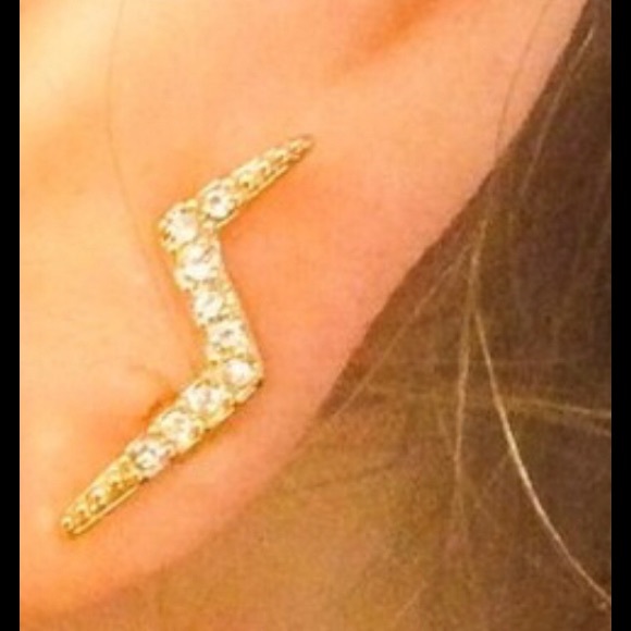 Stella & Dot lightening bolt crystal earrings new - Picture 1 of 6